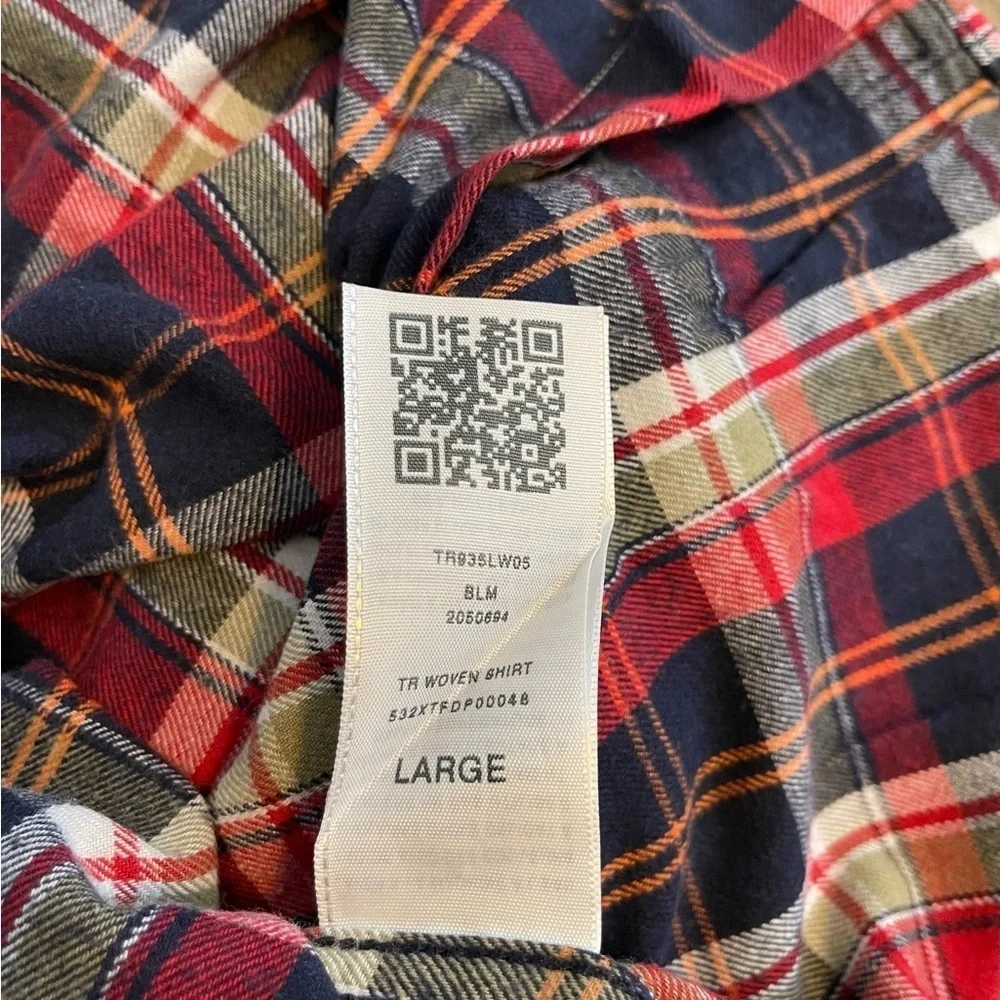 True Religion Plaid Pearl Snap With Pocket Logo & Large Graphic Youth Large Shrt